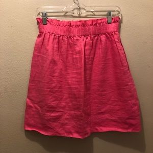 J Crew Linen Pink Skirt Size 4